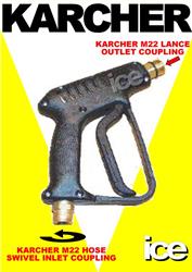 M22M Swivel Inlet x M22M Karcher FIT Steam Cleaner Pressure Washer Trigger Gun