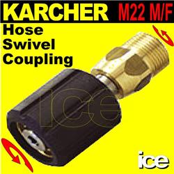 Karcher M22 M/F High Pressure Hose Trigger Gun Anti-Twist Swivel Coupling