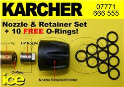 KARCHER HD HDS STEAM CLEANER PRESSURE WASHER NOZZLE RETAINER & 0-RING SET
