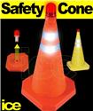 Portable Emergency Collapsible Retractable Pop-Up ORANGE Traffic Hazard Warning Safety Cone with Flashing Red LED Beacon Light
