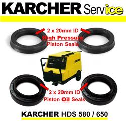 Genuine Karcher High Pressure Water & Oil Pump Seal Kit Karcher HDS 580 650 (set 2/2)
